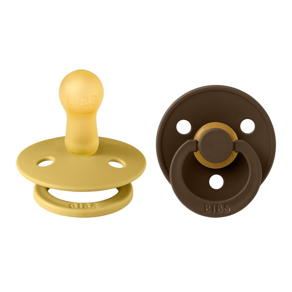 Bibs - Colour S2 Pacifiers - Pack of 2 - Mustard/Mocha