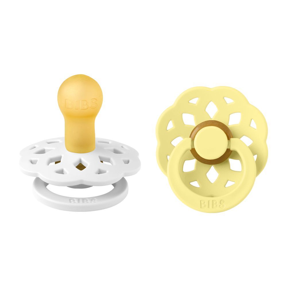 Bibs - Boheme S1 Pacifiers- 0M+ - Pack of 2 - White/Sunshine