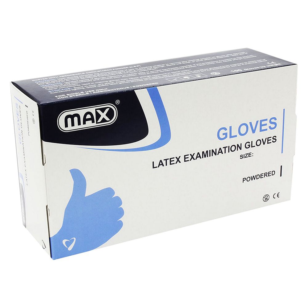 Max Latex Examination Gloves - Light Powdered 100pcs/box