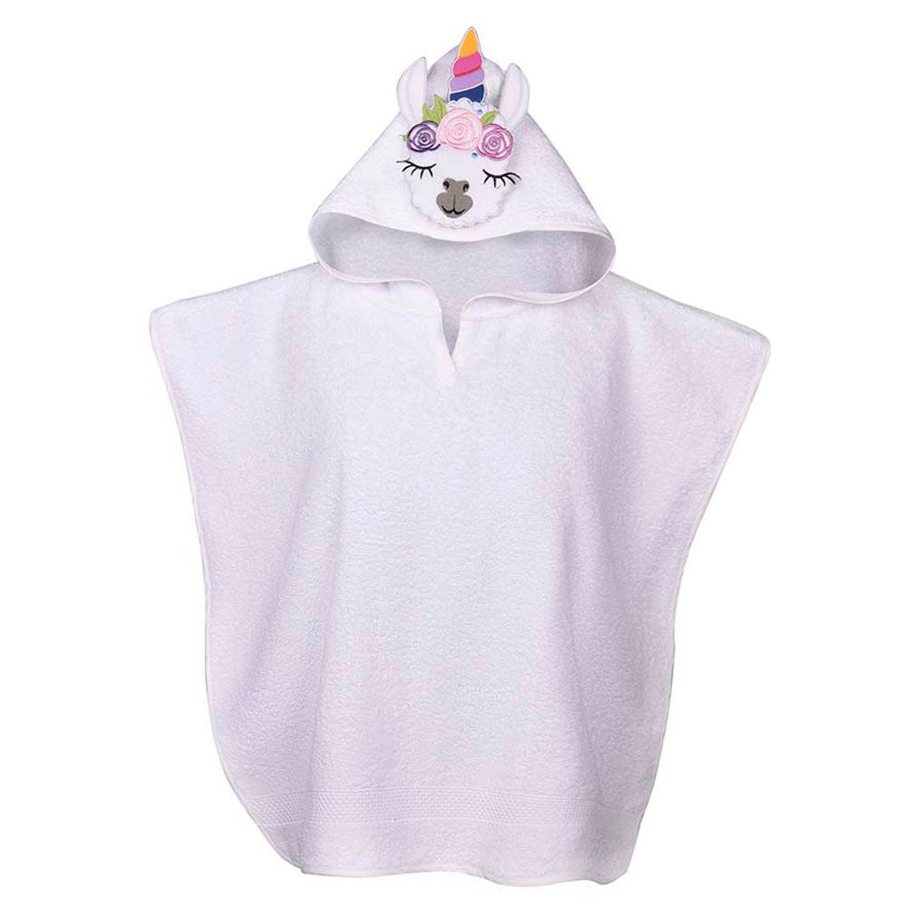 Creative Costumez - Baby Lama Hooded Towel - White