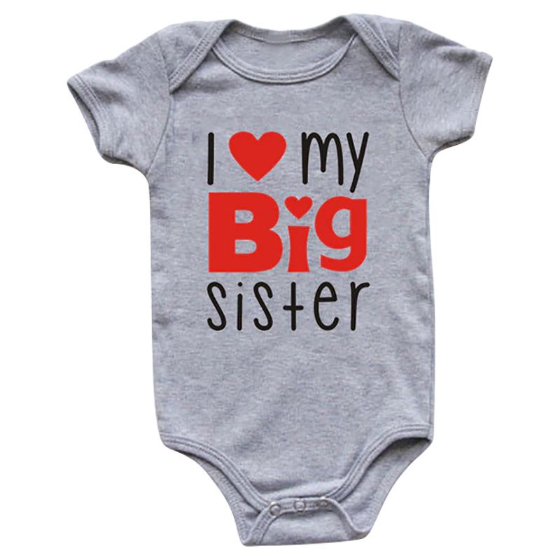 Matching Family - I Love My Big Sister Romper - Grey