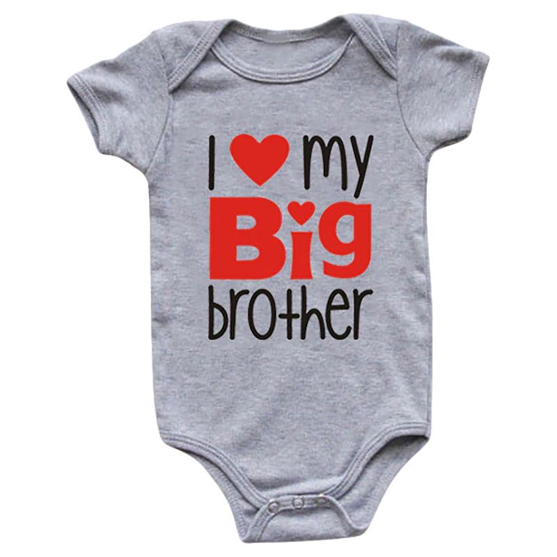 Matching Family - I Love My Big Brother Romper - Grey