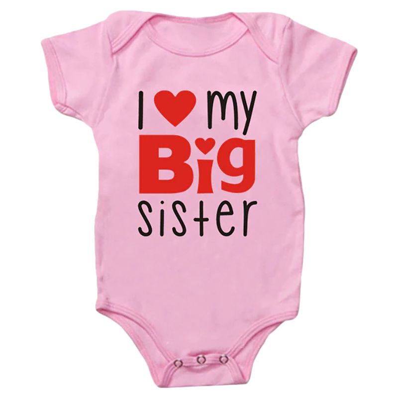 Matching Family - I Love My Big Sister Romper - Pink