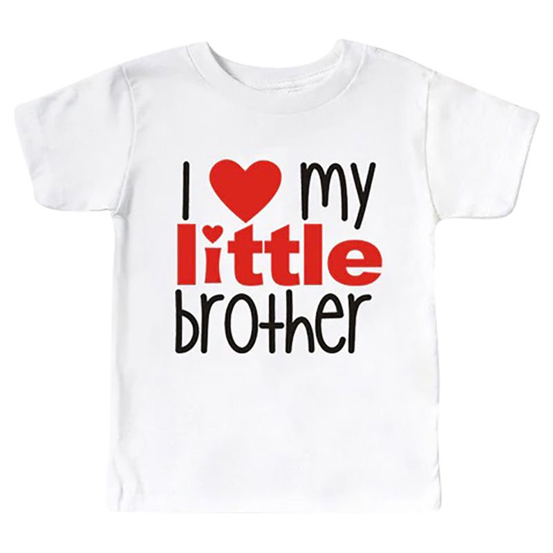 Matching Family - I Love My Little Brother T-shirt - White