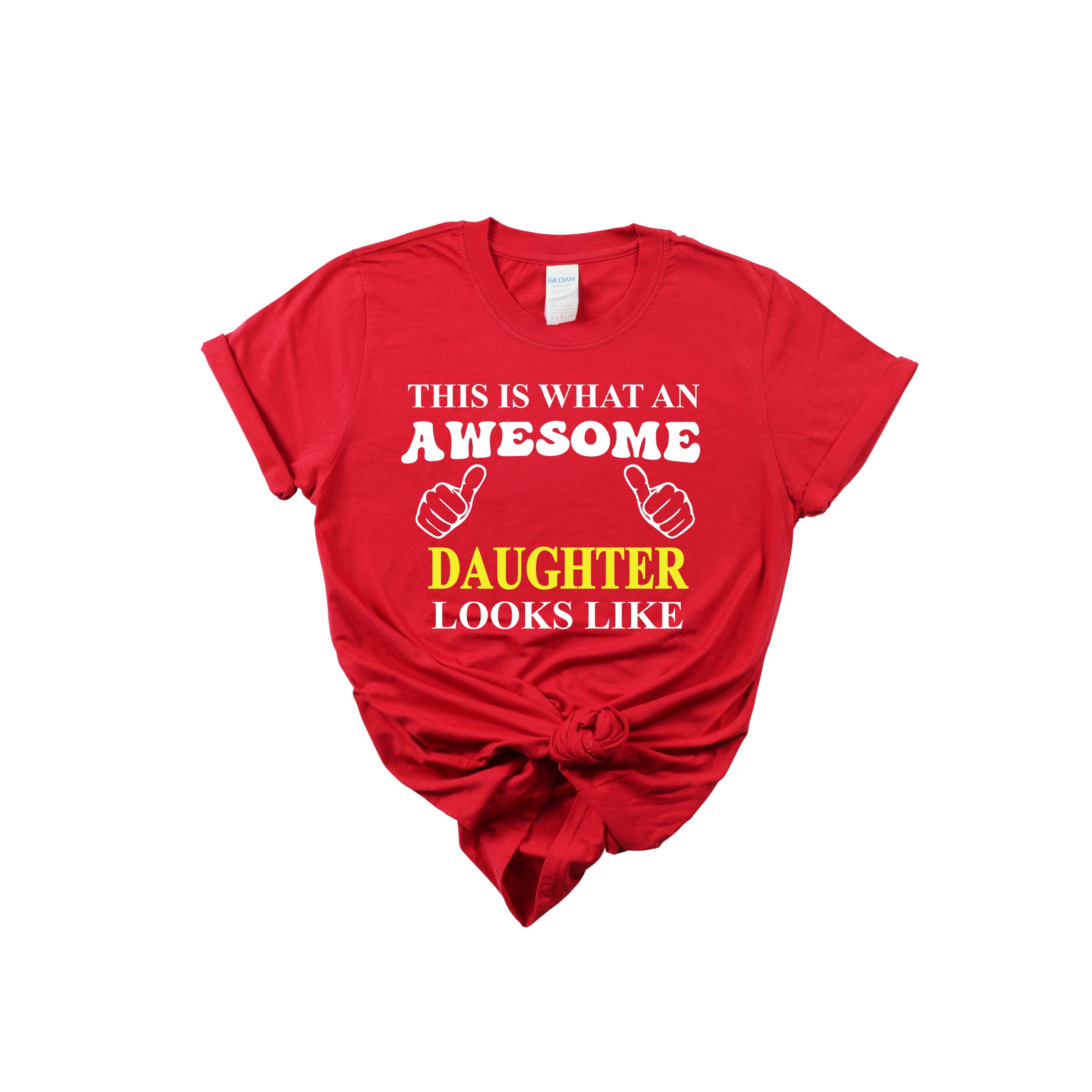 Matching Family Outfits - Awesome Daughter T-Shirt - Red