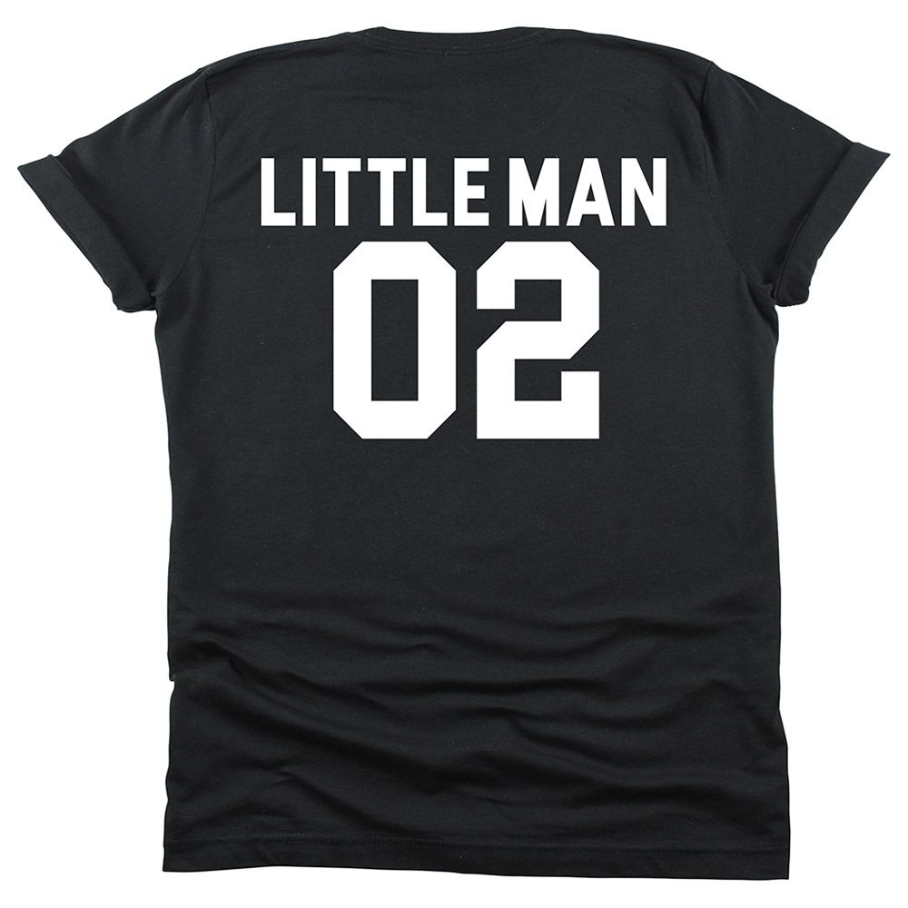 Matching Family Outfits - Son Little Man 02 T-Shirt - Black