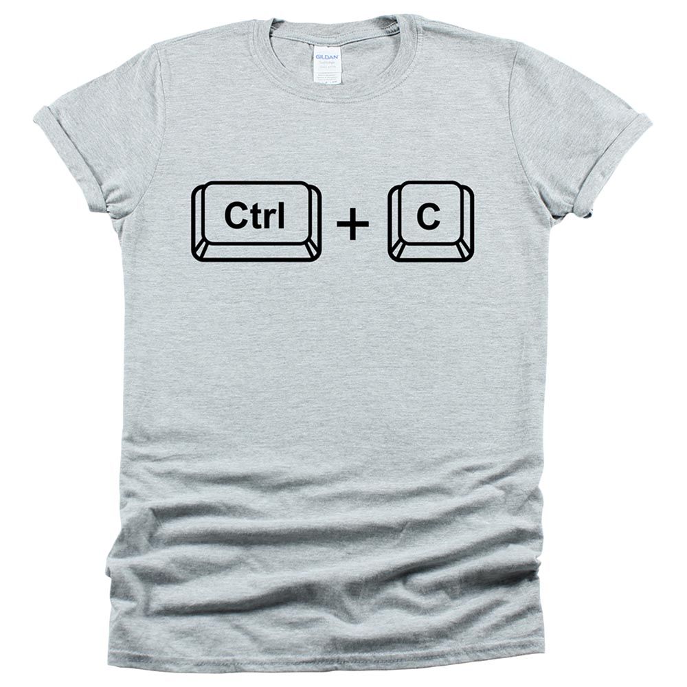 Matching Family Outfits - Dad Ctrl+C T-Shirt - Grey