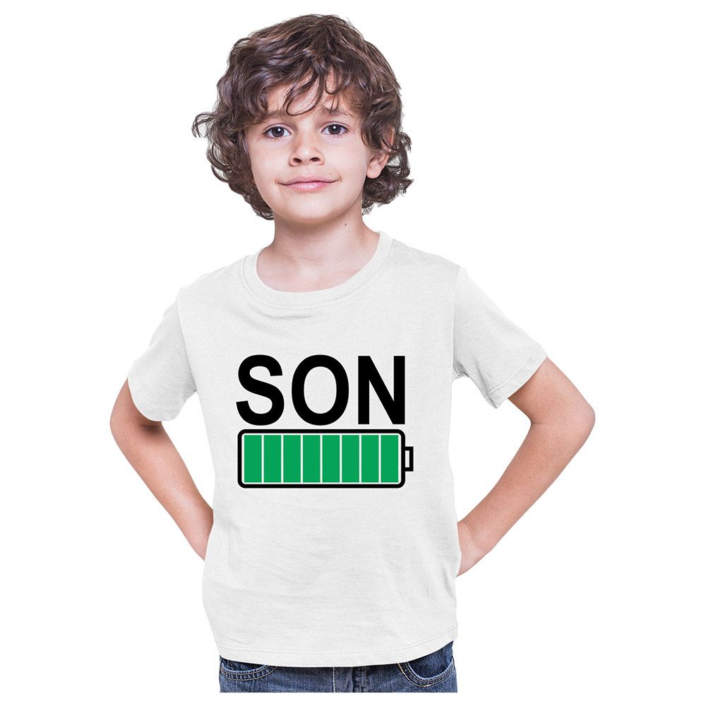 Matching Family Outfits - Son Fully Charged T-Shirt - White