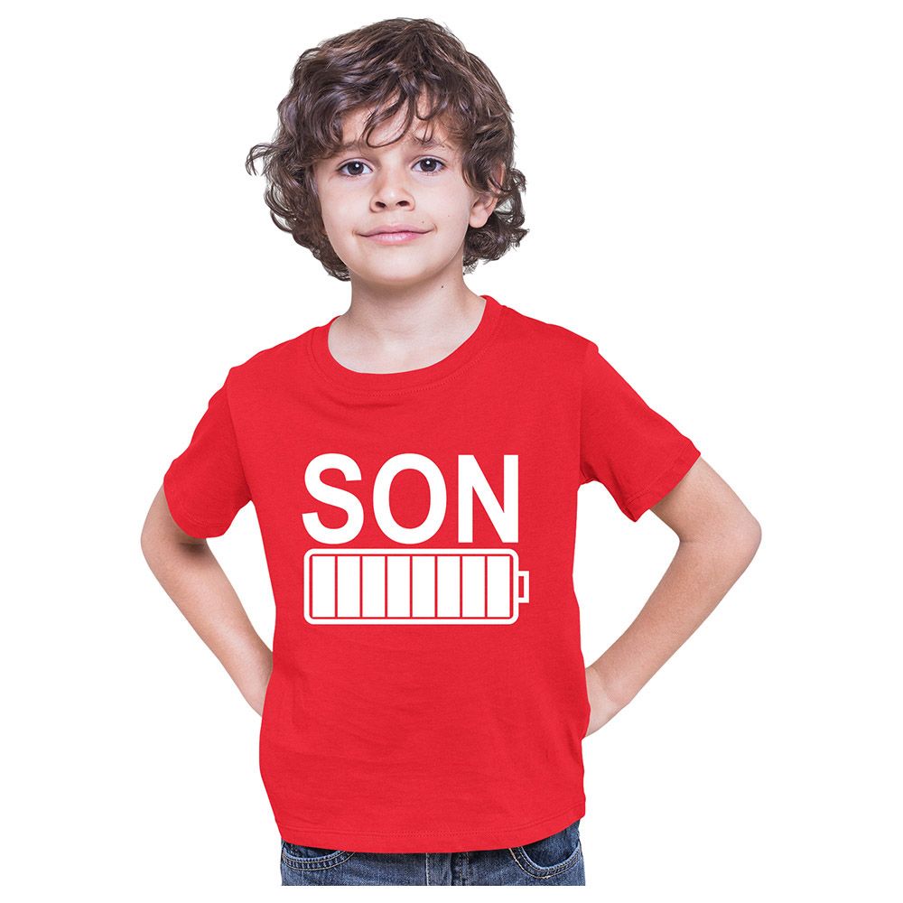 Matching Family Outfits - Son Fully Charged T-Shirt - Red