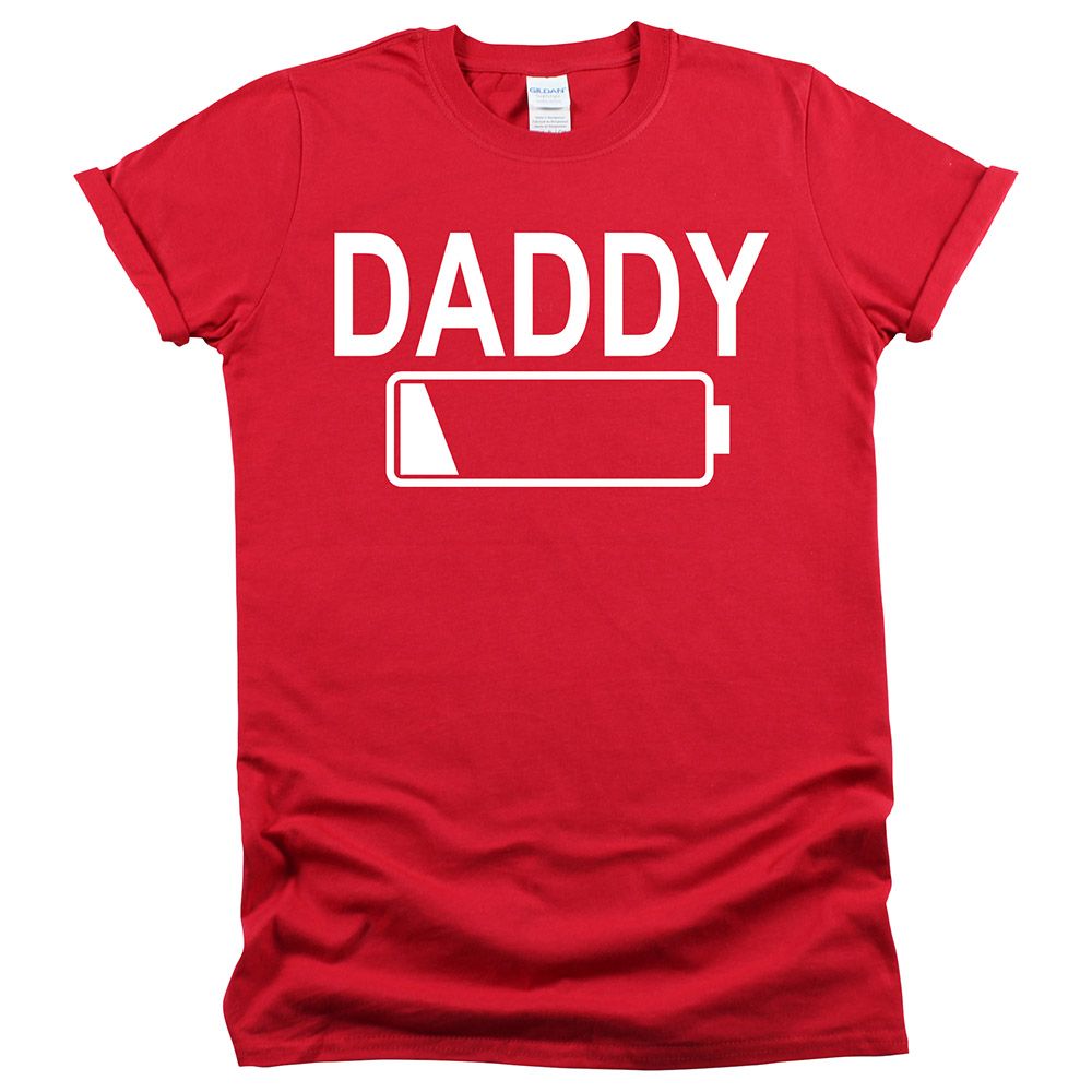 Matching Family Outfits - Daddy Low Battery T-Shirt - Red