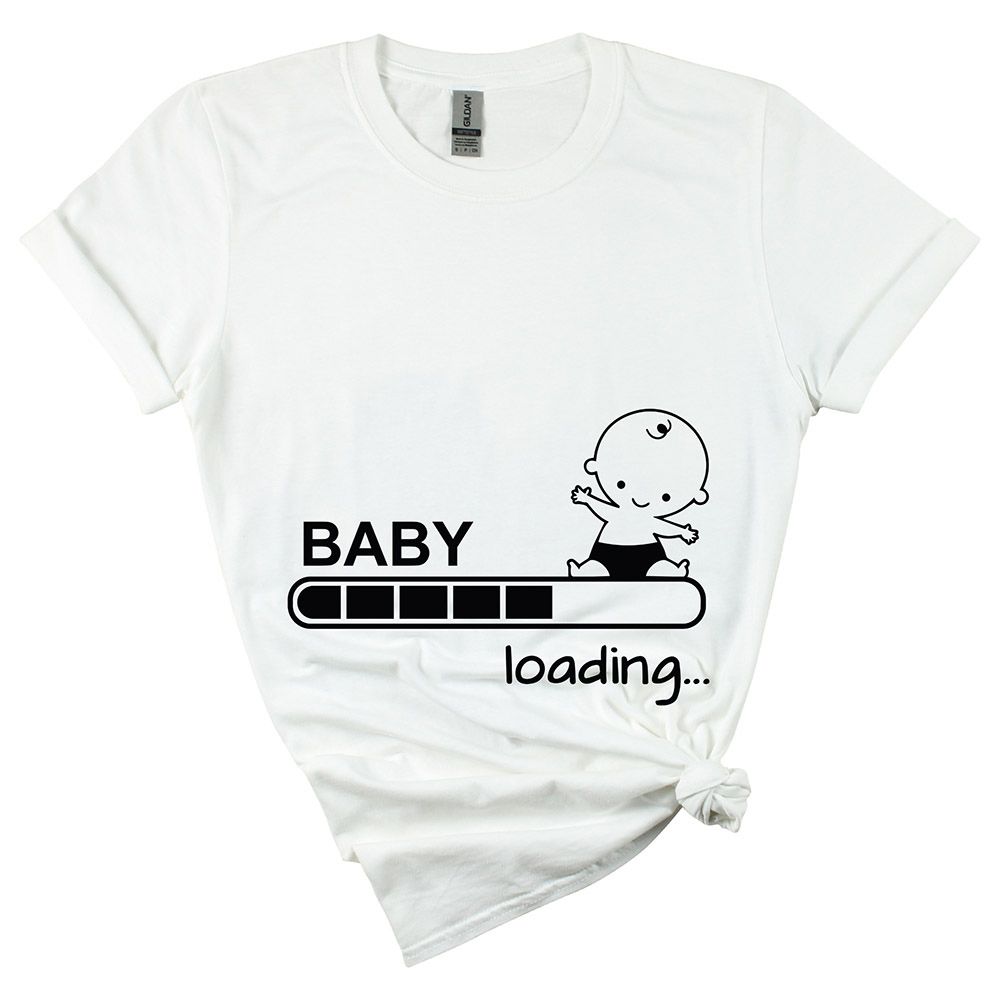 Matching Family Outfits - Mom's "Loading-Baby" T-Shirt - White