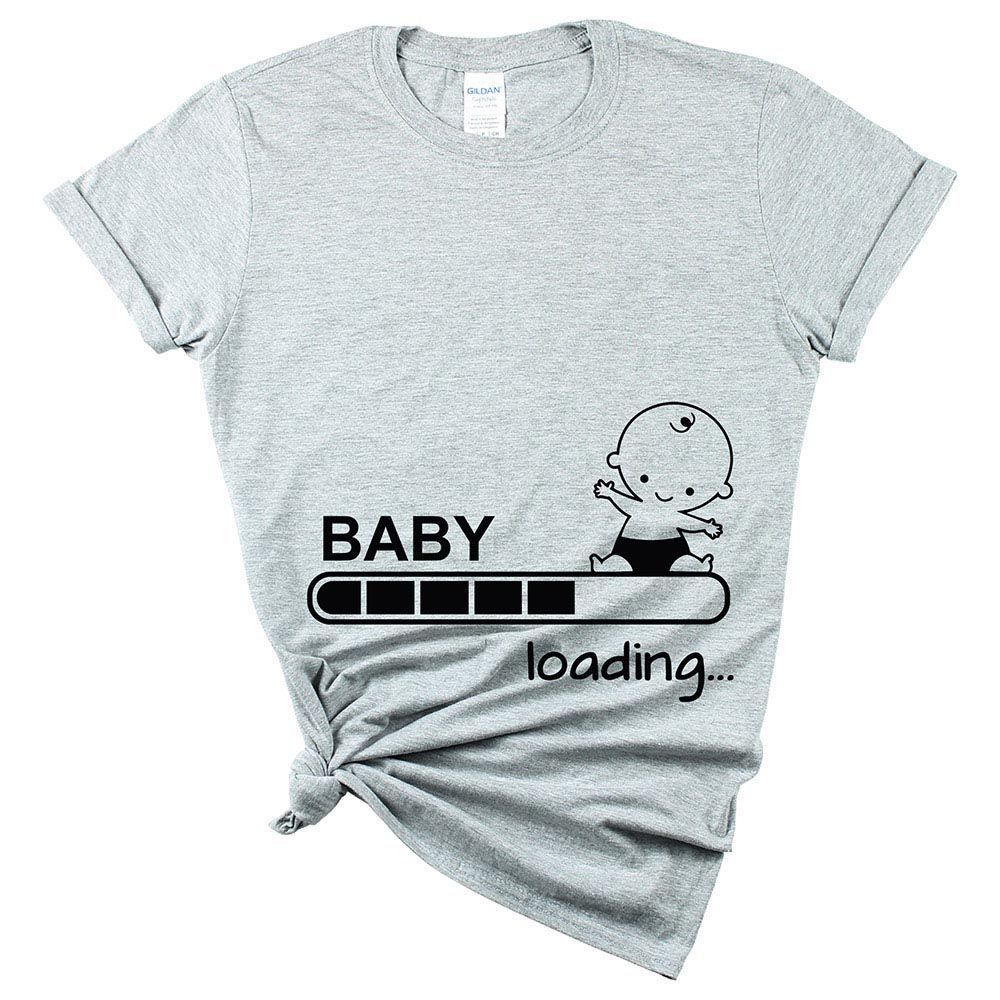 Matching Family Outfits - Mom's "Loading-Baby" T-Shirt - Grey