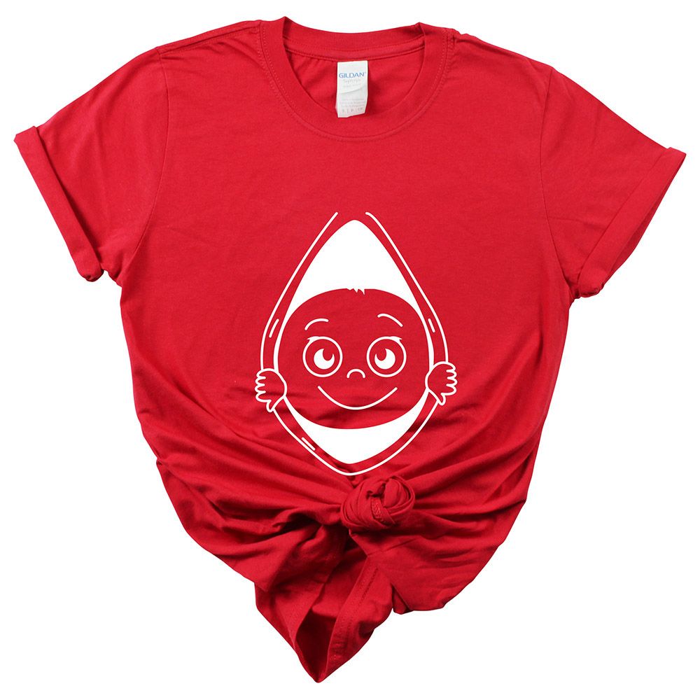 Matching Family Outfits - Mommy "Baby Peaking" T-Shirt - Red