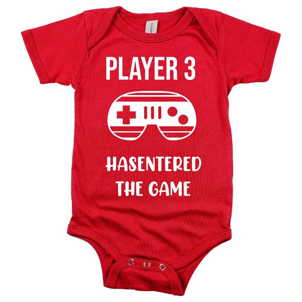 Matching Family Outfits - Baby "Player 3" Romper - Red