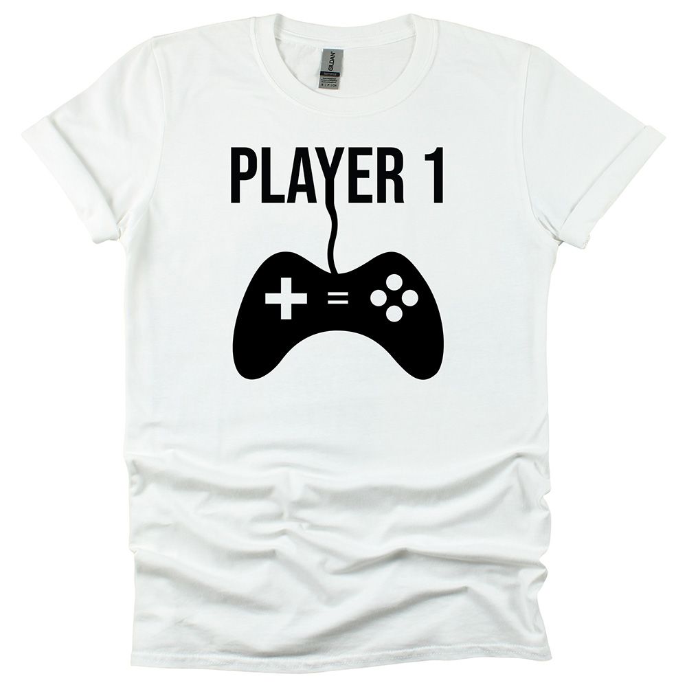 Matching Family Outfits - Daddy "Player 1" T-Shirt - White