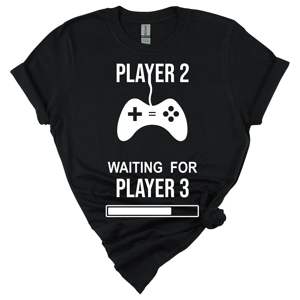 Matching Family Outfits - Mommy "Player 2" T-Shirt - Black