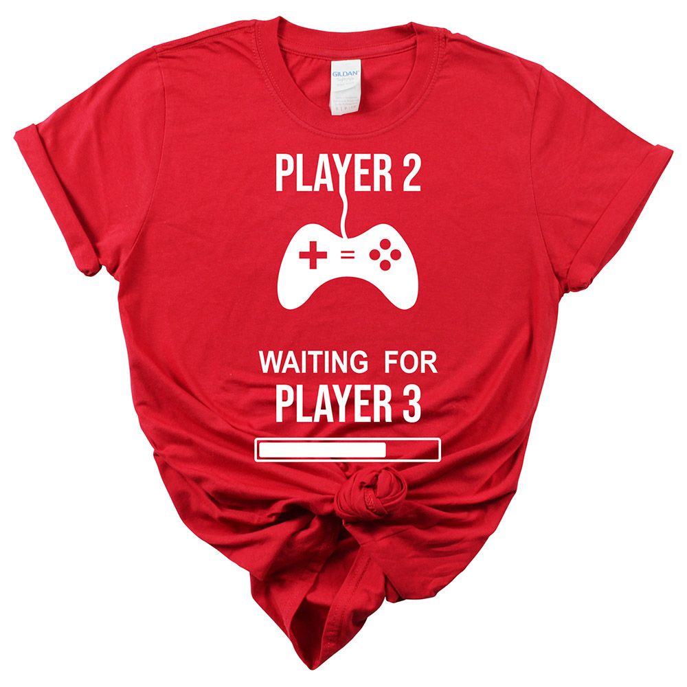 Matching Family Outfits - Mommy "Player 2" T-Shirt - Red