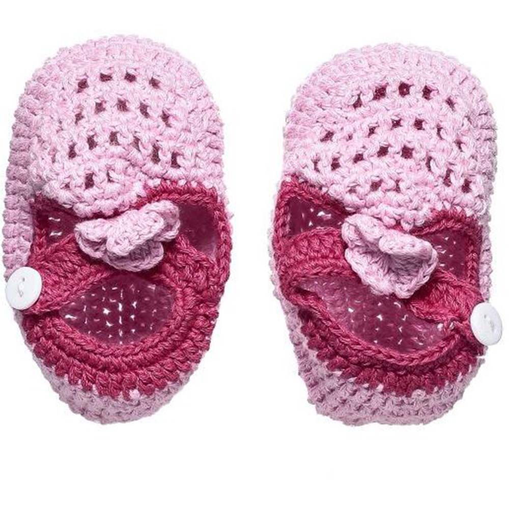 Smurfs - Baby Crochet Shoes - Pink