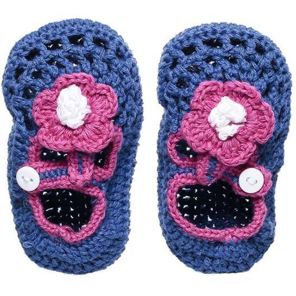 Smurfs - Baby Crochet Shoes - Blue&Pink