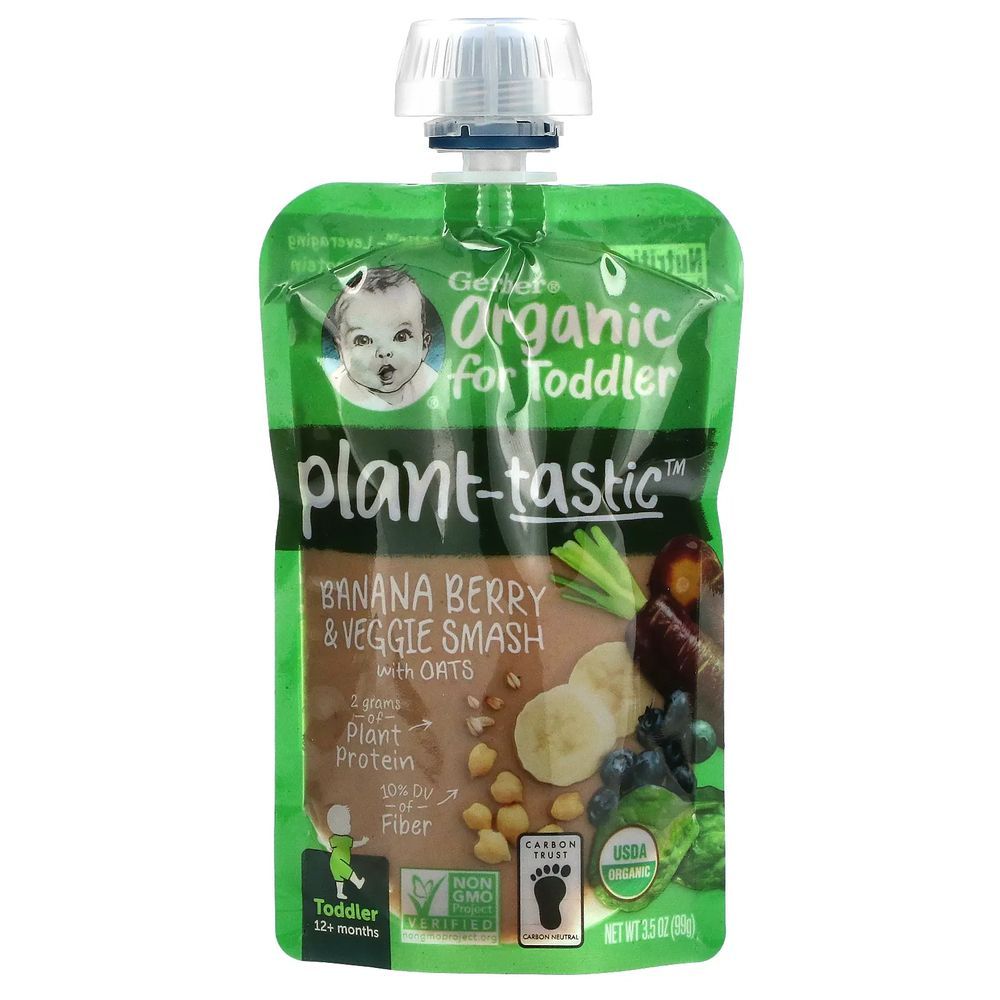 Gerber - Plant Tastic Banana Berry & Veggie Smash W/ Oats 3.5 oz