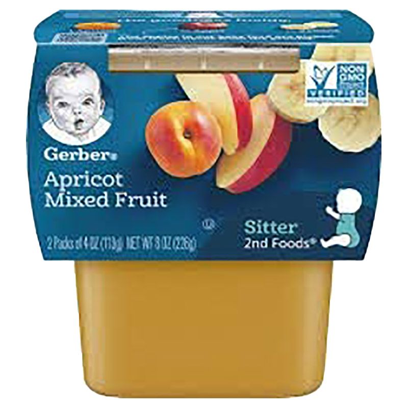 Gerber - 2nd Food Apricot Mixed Fruit 2 x 4 Oz