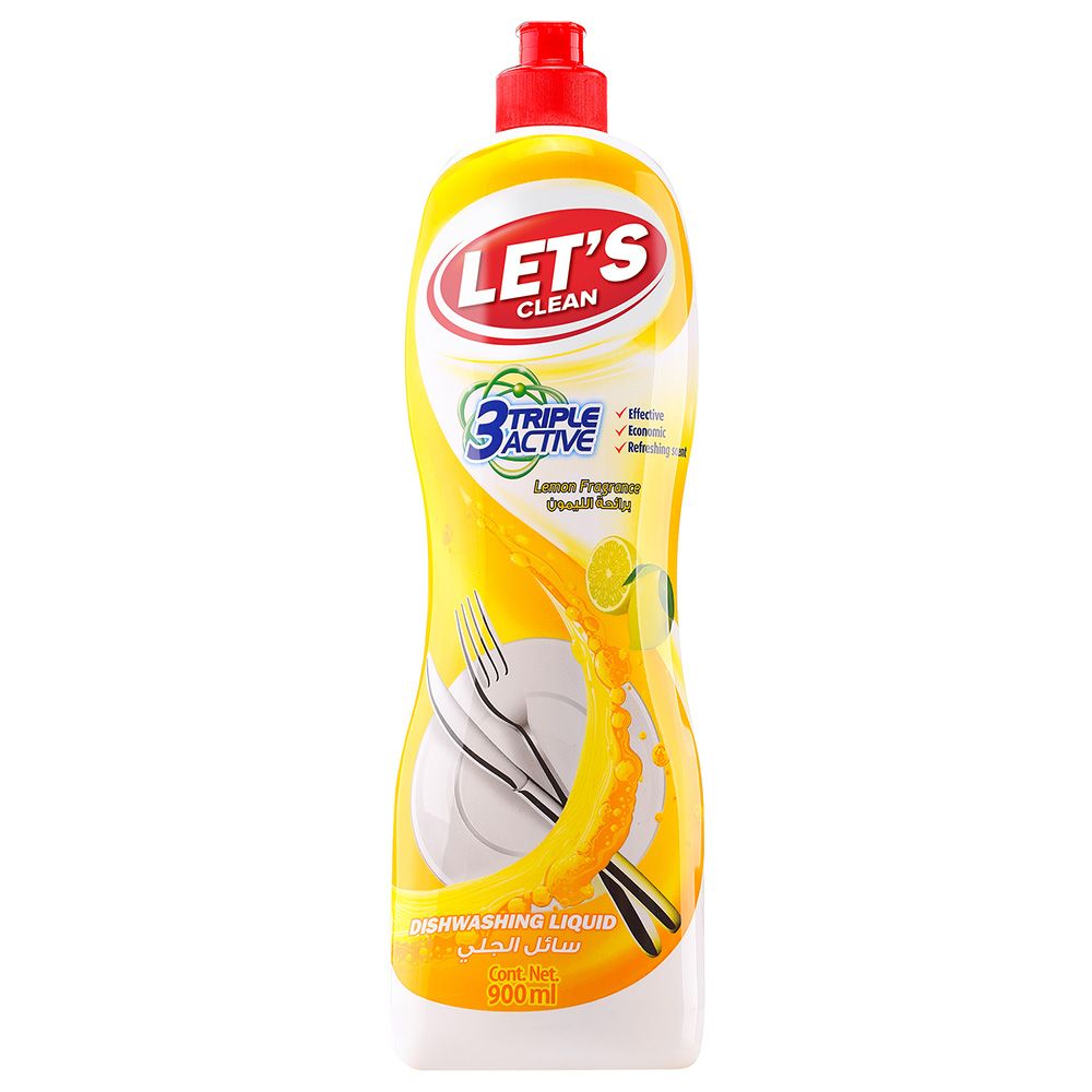 Let's Clean - Dishwashing Liquid - 900ml - Lemon