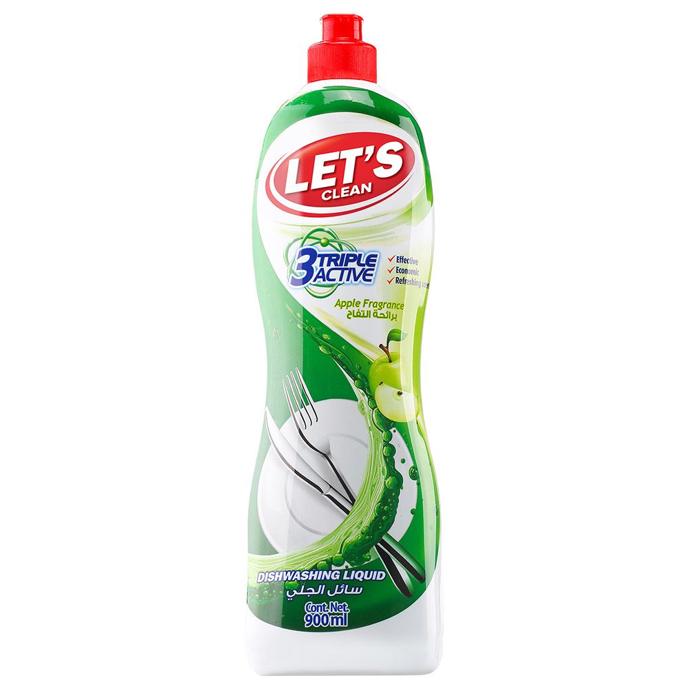 Let's Clean - Dishwashing Liquid - 900ml - Apple