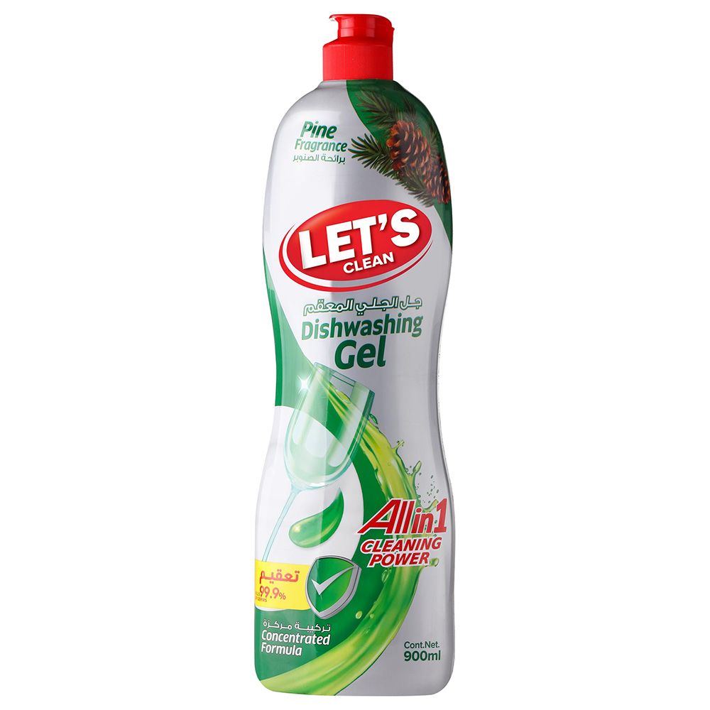 Let's Clean - Dishwashing Gel - 900ml - Pine