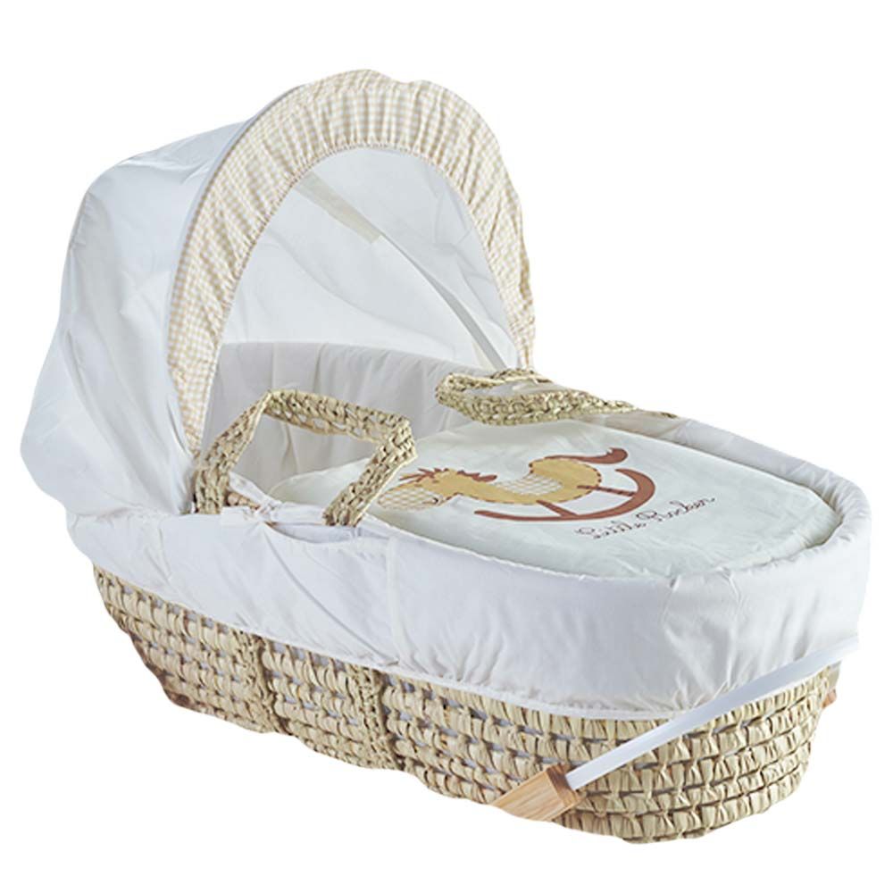 Kinder Valley - My Little Rocker Palm Moses Basket - Cream