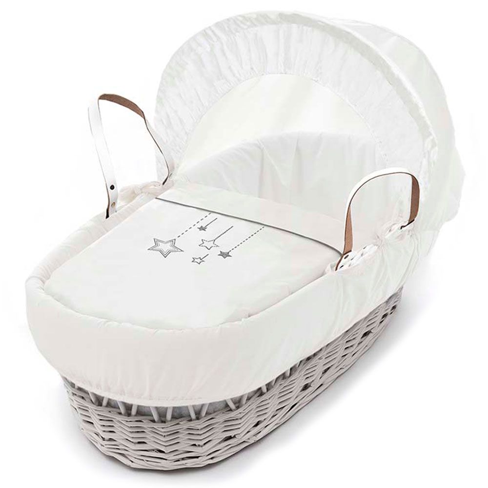 Kinder Valley - Wish Upon a Star Wicker Moses Basket - White