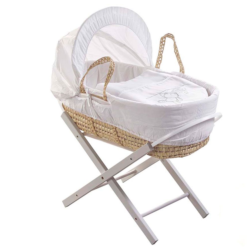 Kinder Valley - Teddy Wash Day Palm Moses Basket W/ Stand