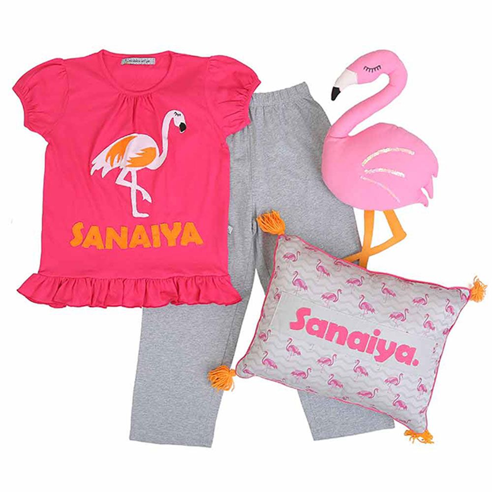 Mi Dulce An'ya - Customized Flamingo Pyjama & Cushion