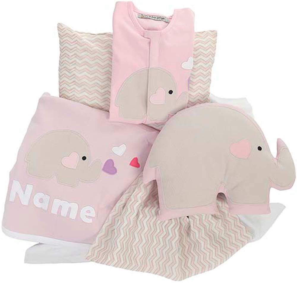 Mi Dulce An'ya - 5pc. Bedding Set - Light Brown/Pink