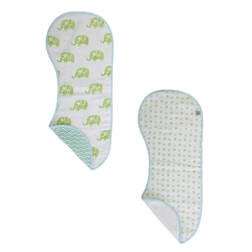 Mi Dulce An'ya - 2pcs. Reversible Burp Cloths - Blue