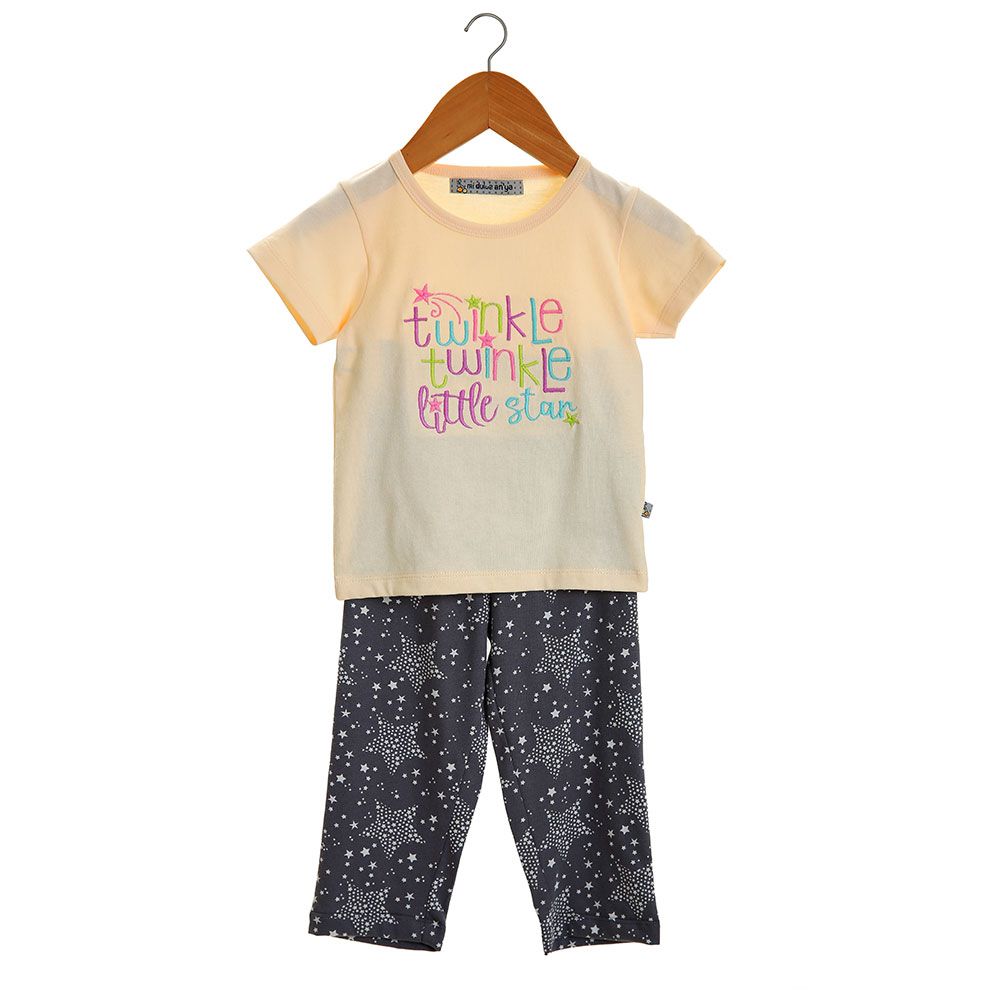 Mi Dulce An'ya - Twinkle Little Star Pyjama Set - Beige