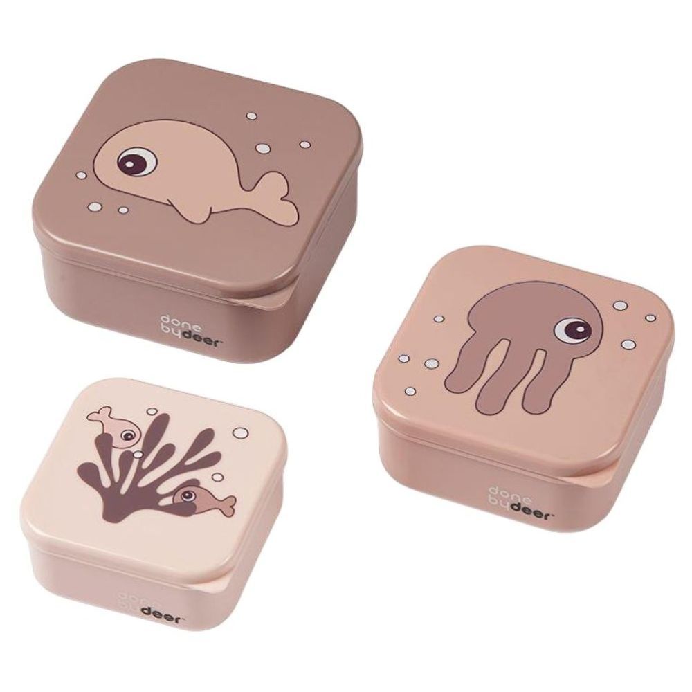 Done By Deer - Snack Box Set Sea Friends - 3pcs - Powder