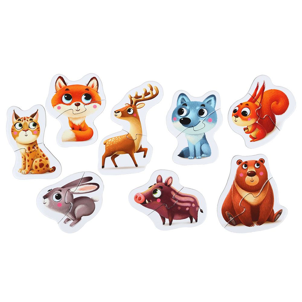 Puzzlika - 8-in-1 Mountain Animals Mini Puzzles