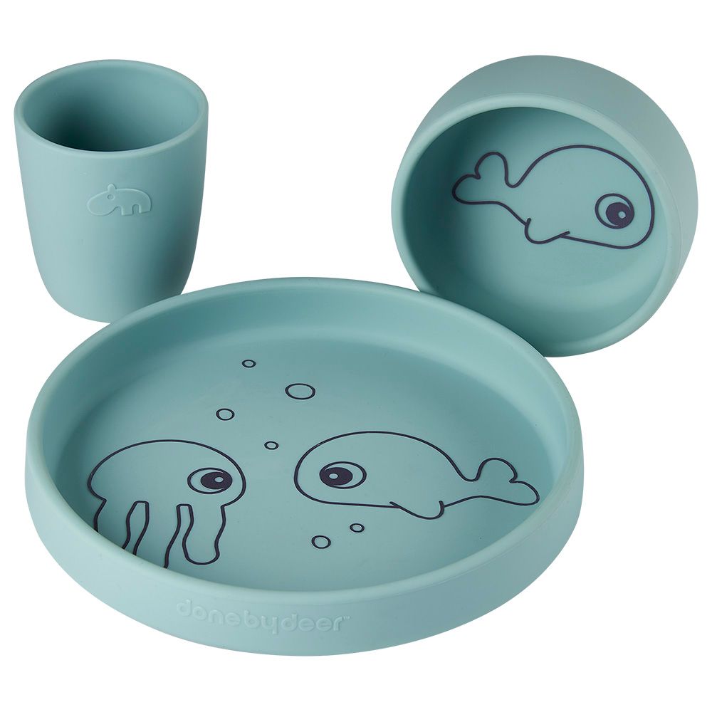 Done By Deer - Silicone Sea Friends Dinner Set - Blue