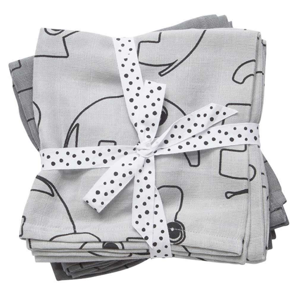 Done by Deer - Burp Cloth 2-Pack Contour - Grey