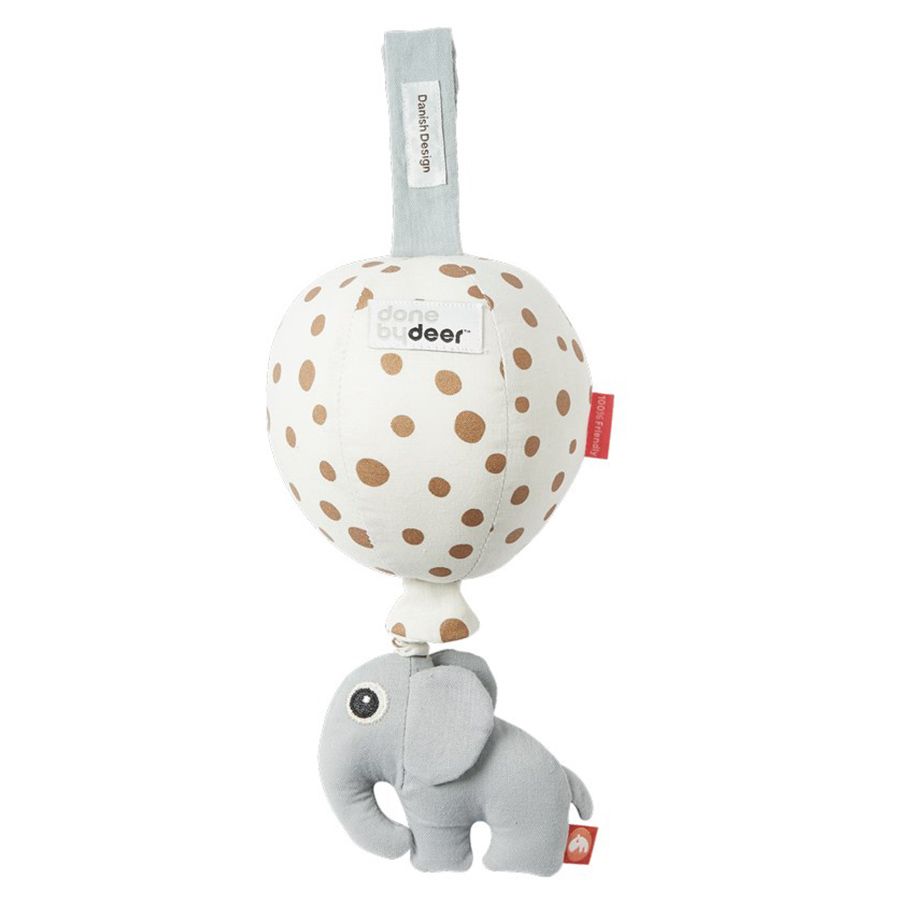 Done by Deer - Musical Balloon Gold Dots - Grey