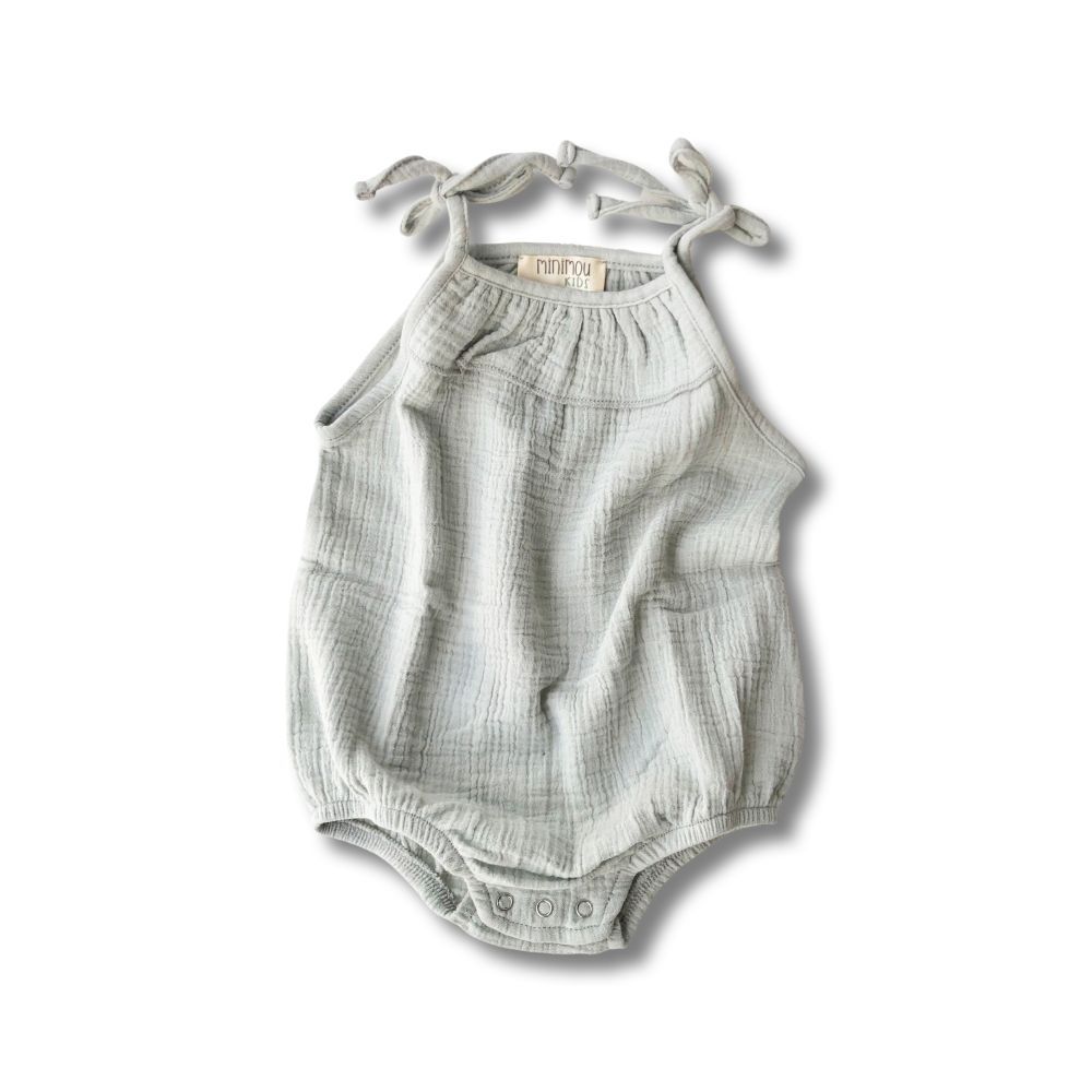 Minimou Kids - Baby Cotton Muslin Bodysuit - Green