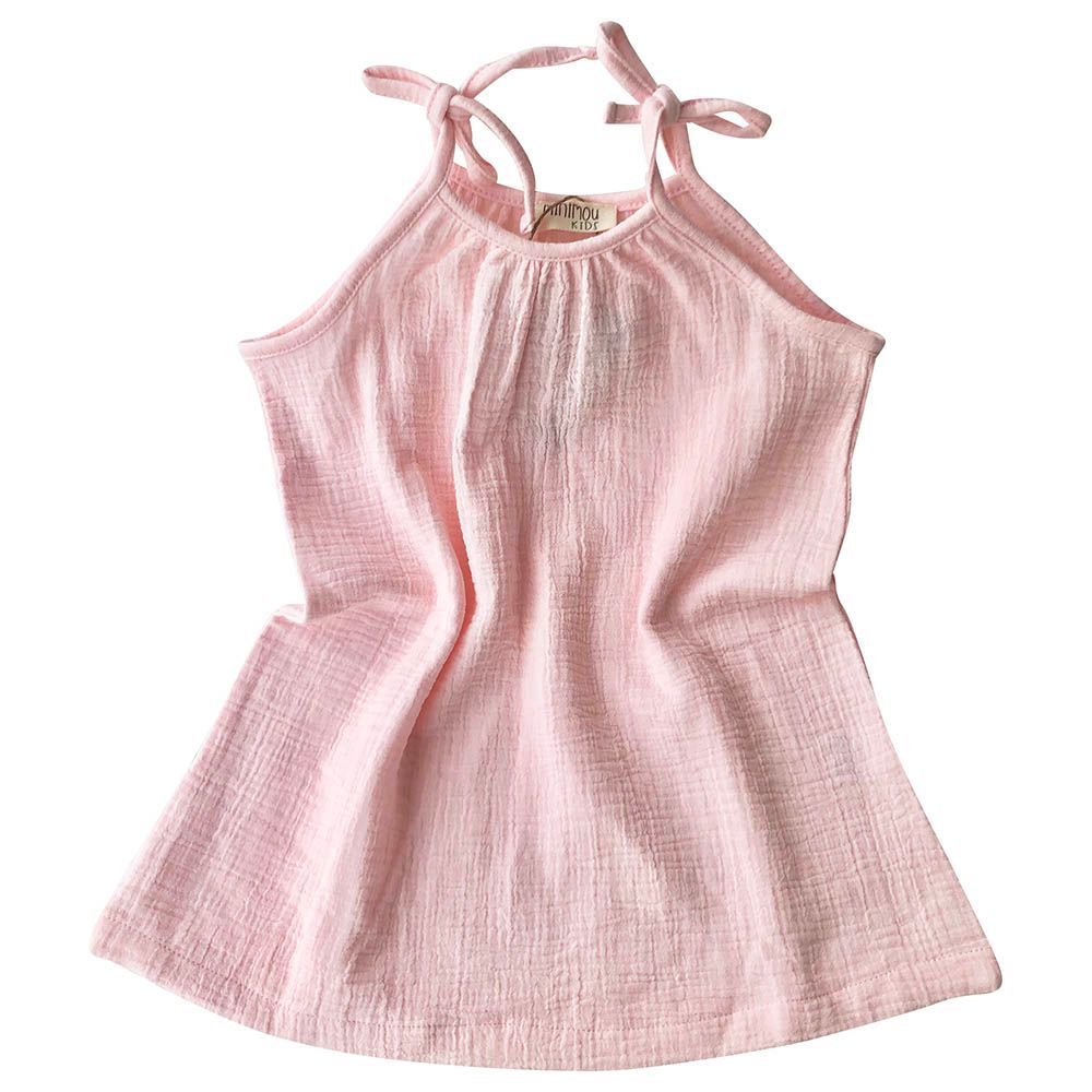 Minimou Kids - Girl Cotton Muslin Dress - Pink