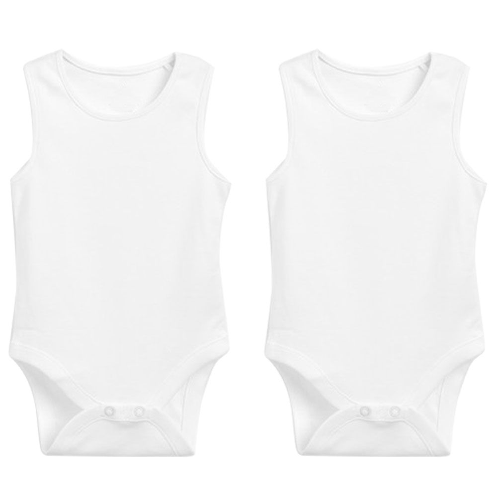 Tiny Toes - 100% Cotton Pack of 2 Sleeveless Bodysuit