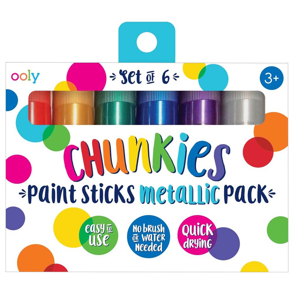 Ooly - Chunkies Paint Sticks - Metallic - Set of 6