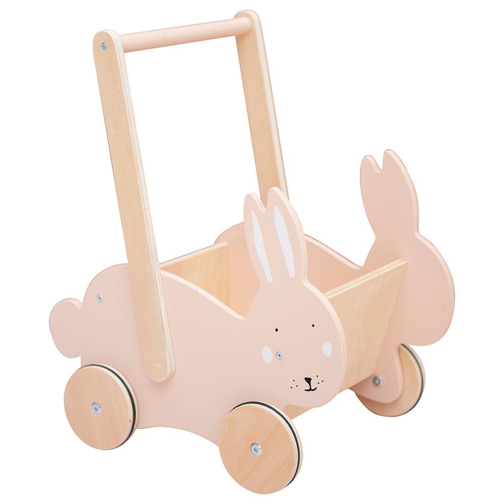 Trixie - Wooden Push Along Cart - Mrs. Rabbit - Pink