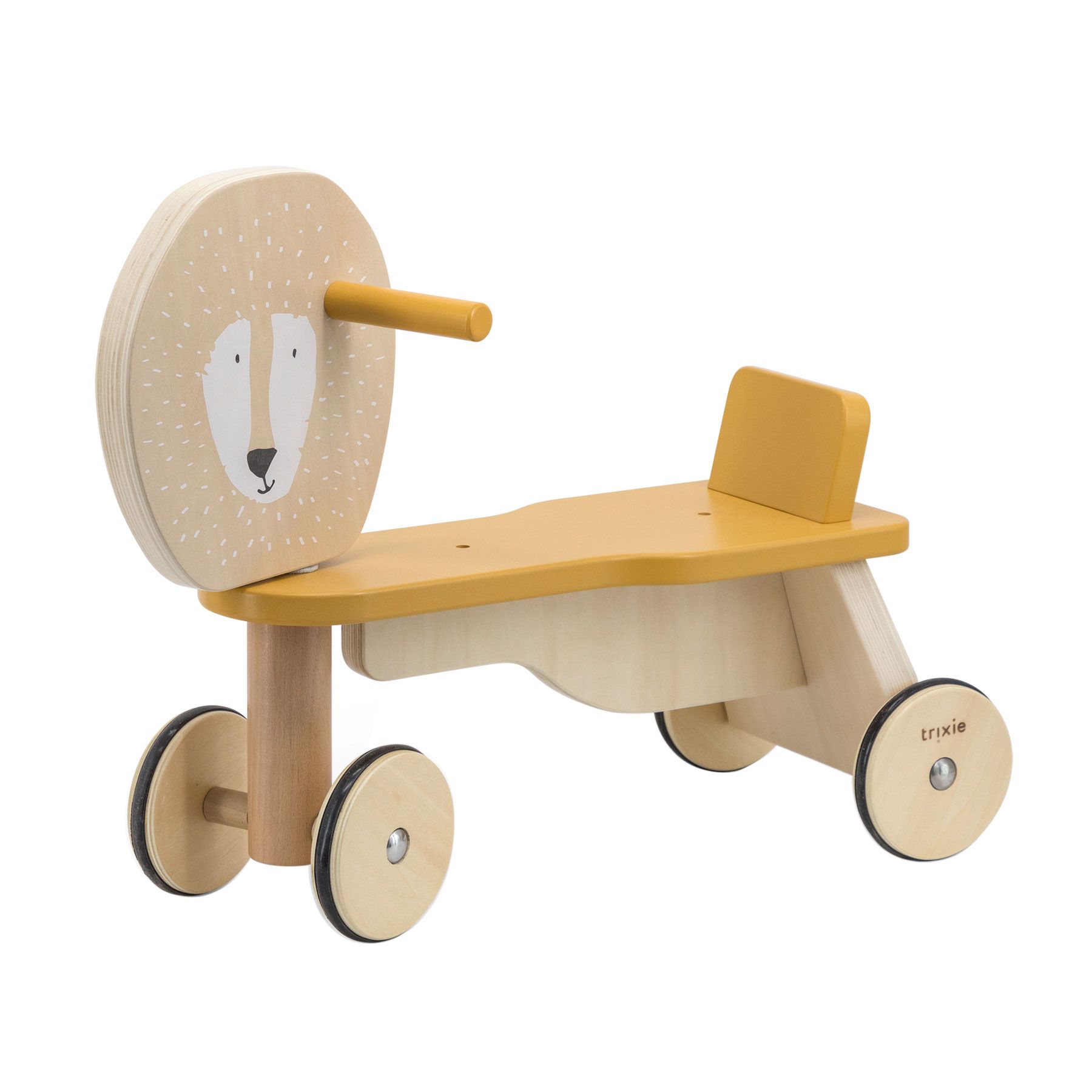 Trixie - Wooden Bicycle 4 Wheels - Mr. Lion - Yellow