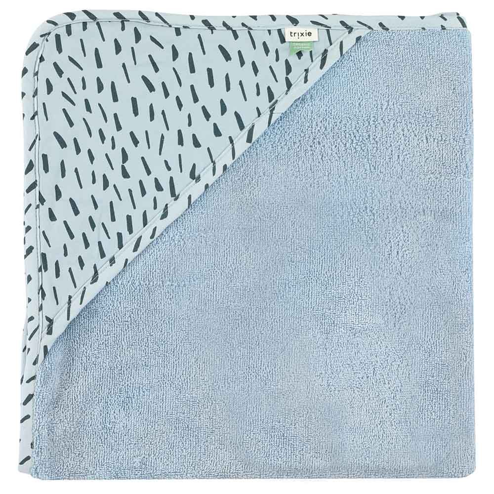 Trixie - Hooded Towel With Wash Cloth - Blue Meadow - Blue