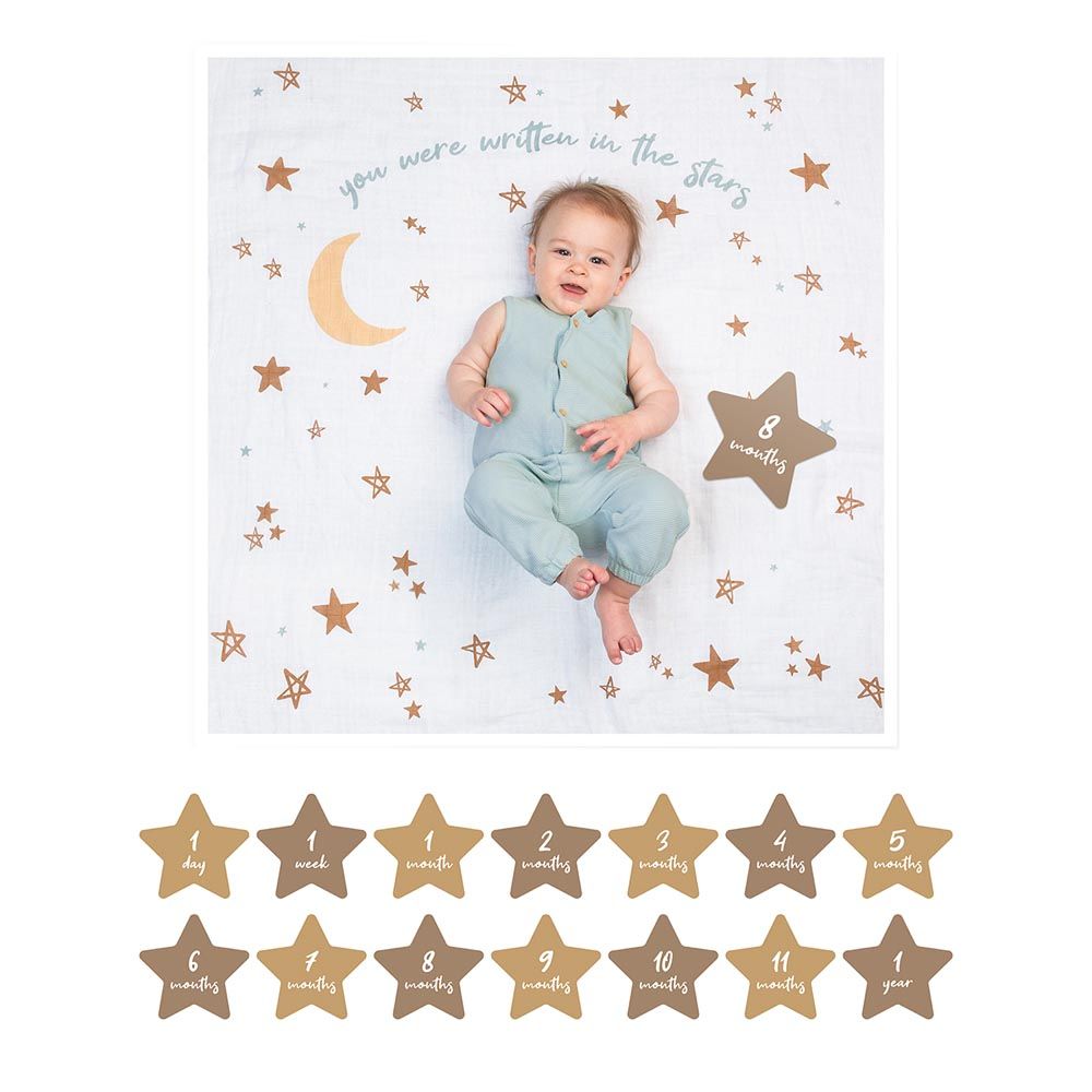 Lulujo - First Years Blanket & Card Set - Written In The Stars