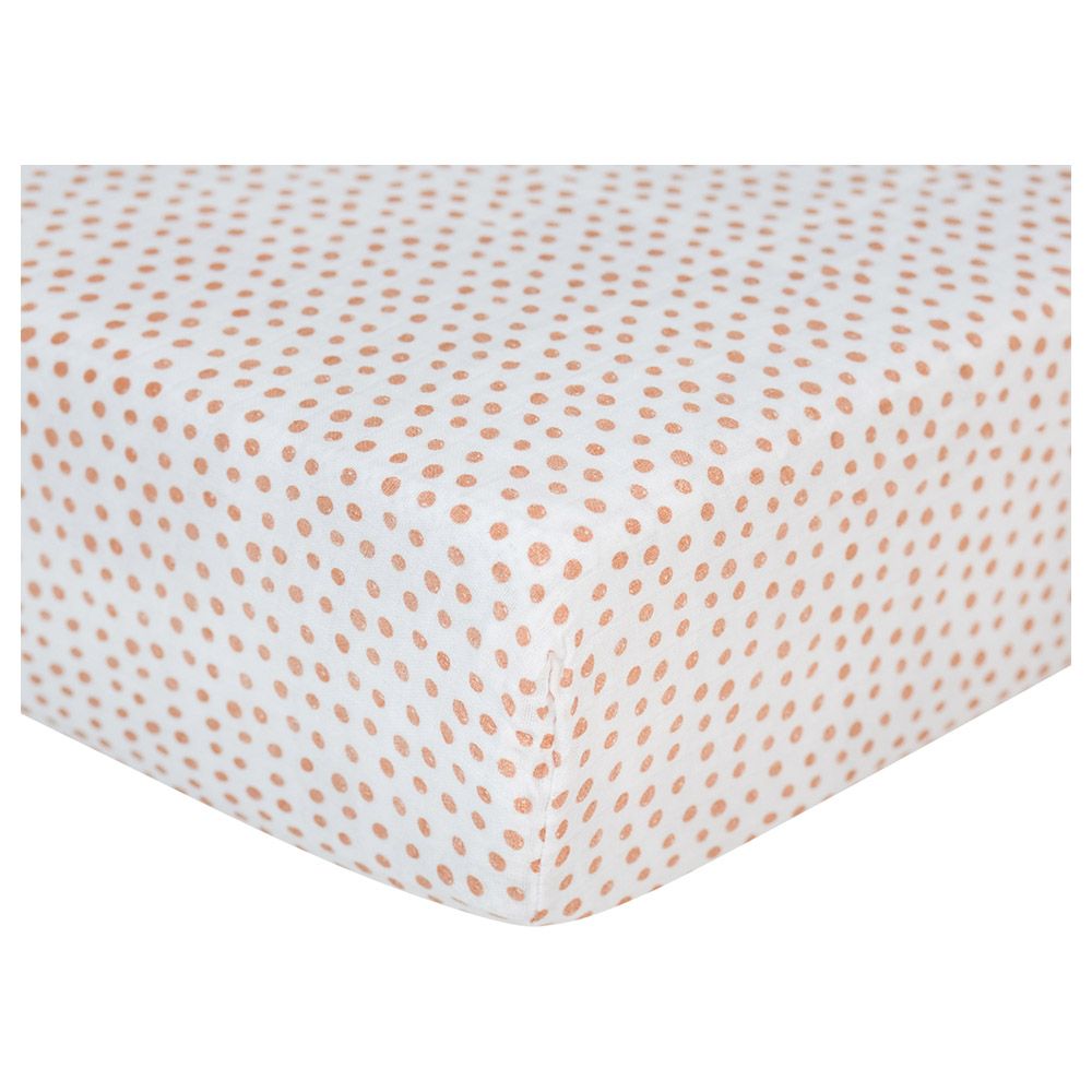 Lulujo - Muslin Crib Sheet 135 x 70 cm - Dots