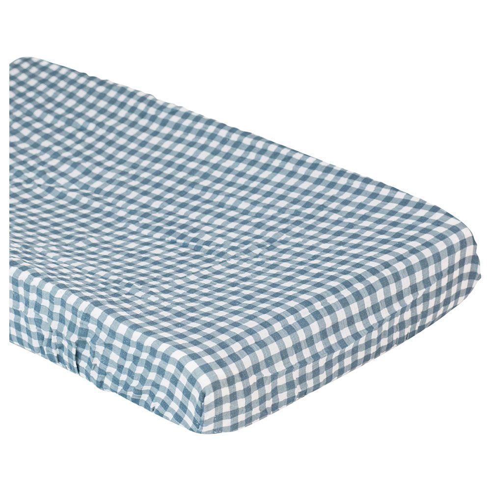 Lulujo - Muslin Change Pad Cover 80 x 40 cm - Navy Gingham